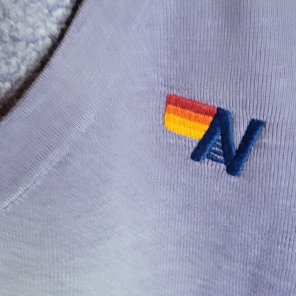 **UNISEX Aviator Nation V-Neck 5 Stripe Sweatshirt in Faded Grape - Picture 3 of 9